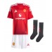 Camisa de Futebol Manchester United Alejandro Garnacho #17 Equipamento Principal Infantil 2024-25 Manga Curta (+ Calças curtas)